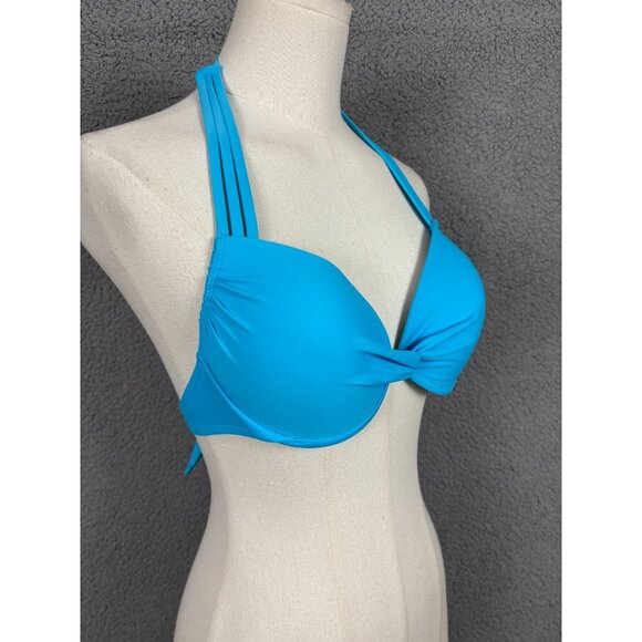 Salt + Cove Juniors' Strappy Underwire Push-up Bikini Top Blue Size Medium NWT's - Picture 7 of 8